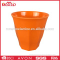 Orange solid color plastic melamine octagonal cup